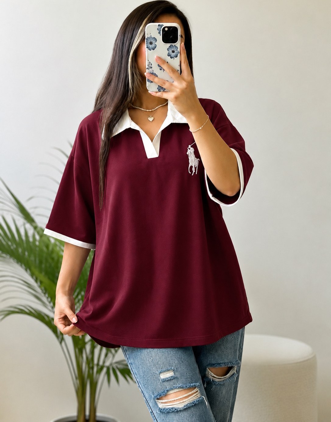 پولوشرت poloshirt وارداتی / قد تقریبا ۶۵ تا ۷۰ / جنس لینن درجه یک زنانه دخترانه