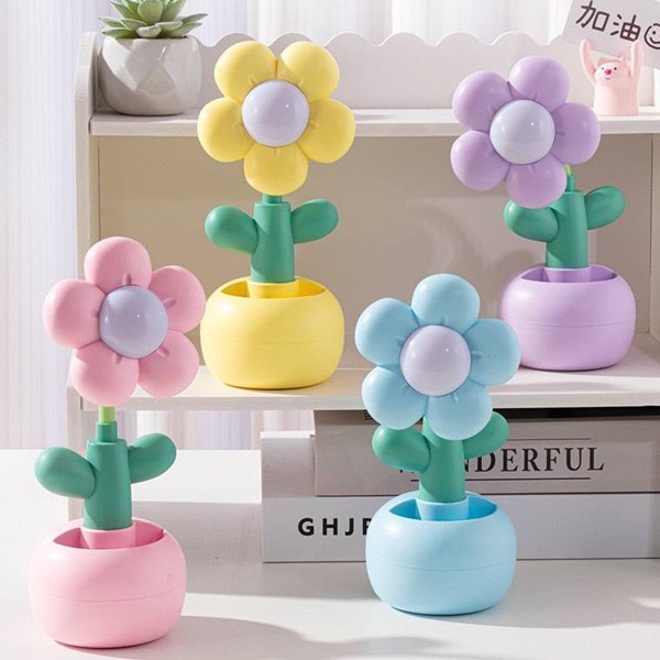 چراغ مطالعه شارژی و جا قلمی طرح گل ا Rechargeable reading lamp and pen holder with flower design