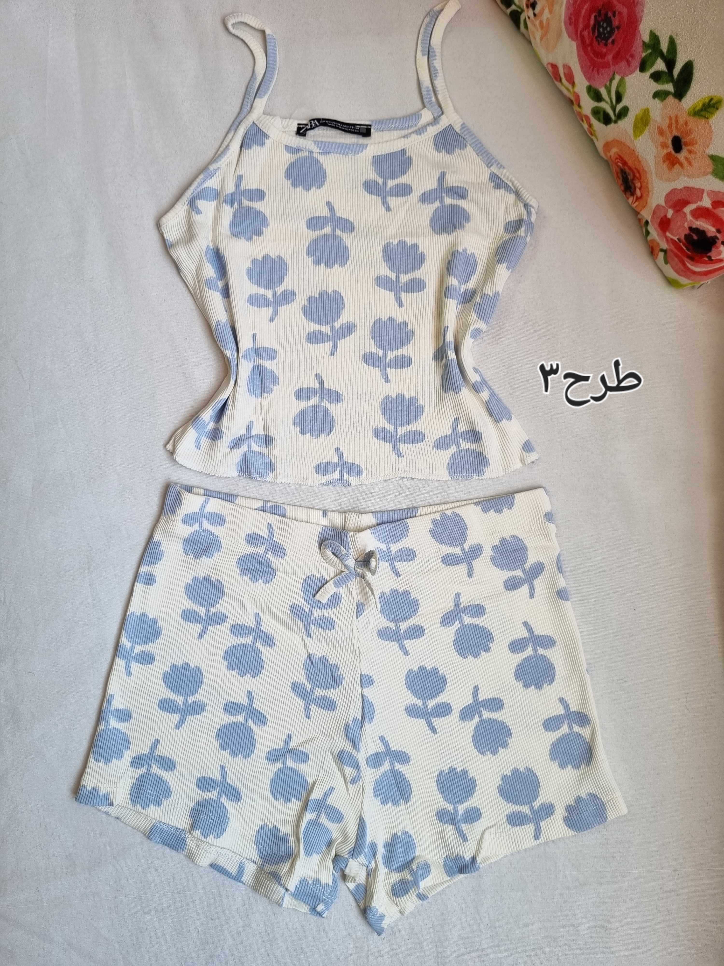 ست تاپ و شورتک زنانه طرح دار زارا سایز M تا XXL