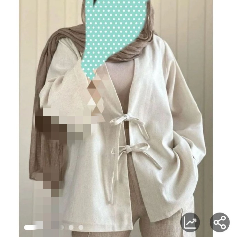 کت مانتو لینن فری سایز ۳۸ تا ۴۴ قد ۷۰ رنگ مشکی و کرم