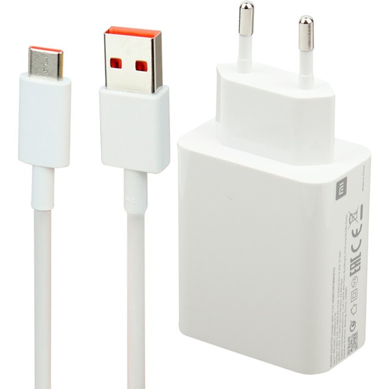 شارژر شیائومی توان 33 وات دو پین همراه کابل Charger Xiaomi 33W Dual Pin with Cable