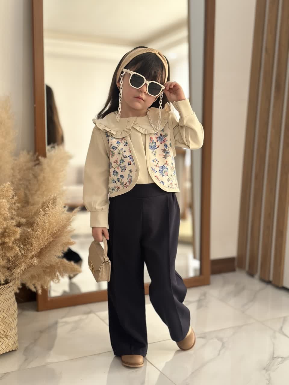 ست سه تیکه مازراتی دخترانه مدل مه گل