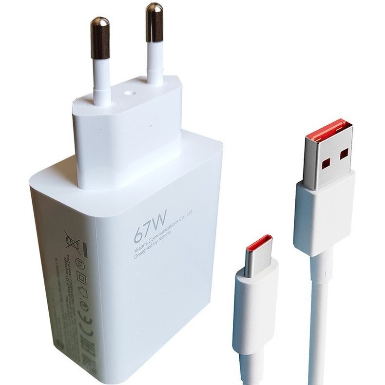 شارژر شیائومی توان 67 وات دو پین همراه کابل Charger Xiaomi 67W Dual Pin with Cable