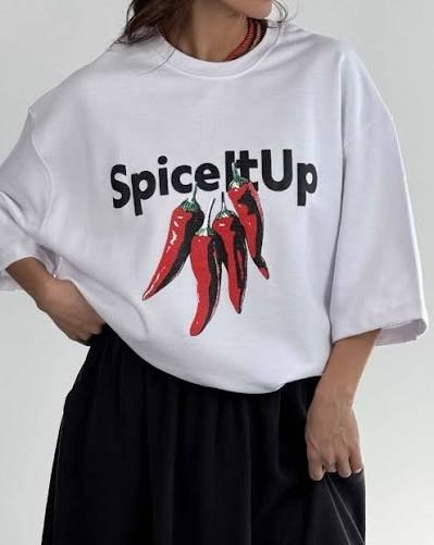 تیشرت فلفل SpiceItUp وارداتی اورسایز باکسی زنانه فریسایز تا سایز 44 بمب ترند پینترستی
