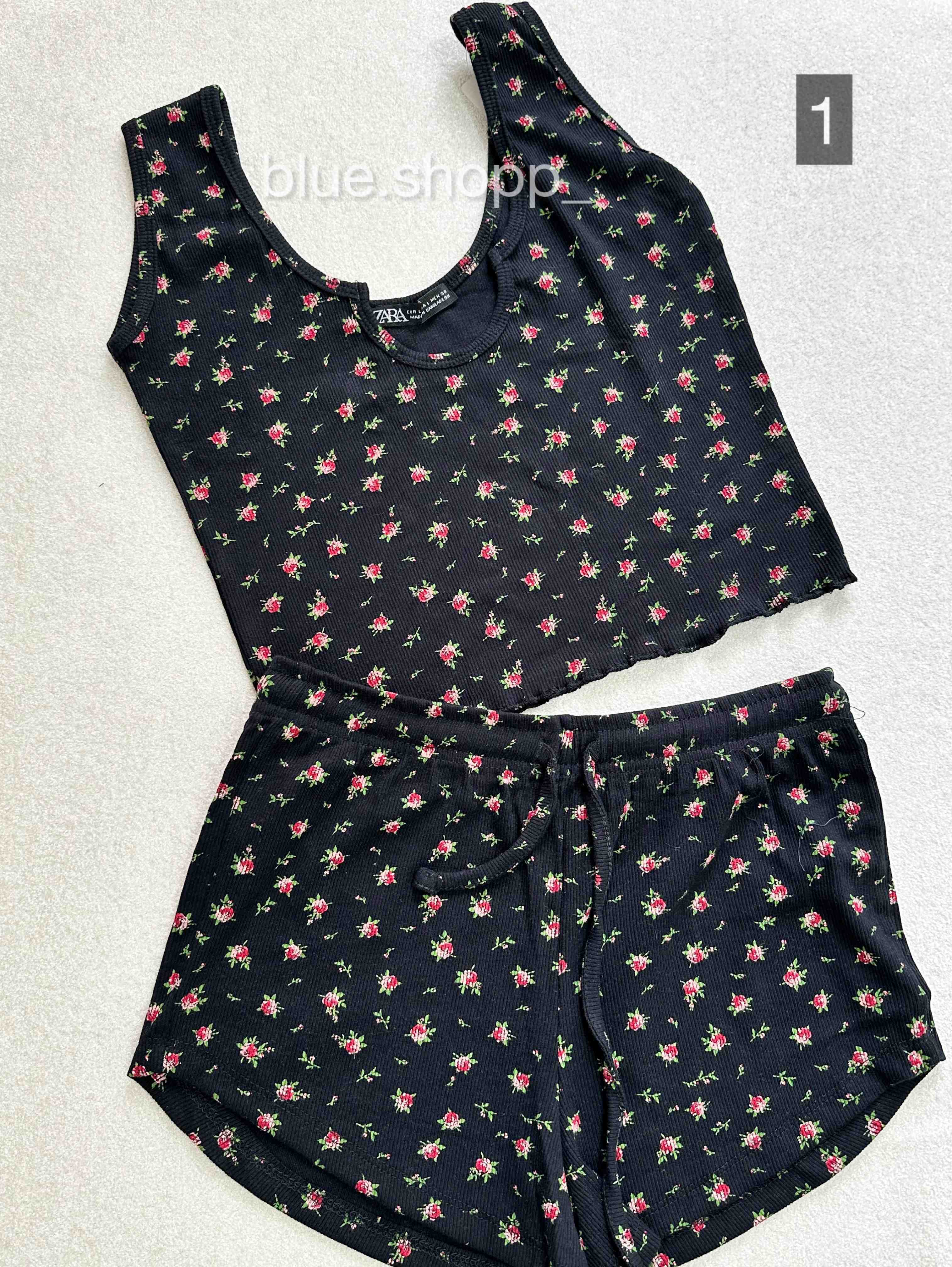 ست کراپ شورتک کبریتی زارا (ZARA)بنگلادش یقه دلبری زنانه و دخترانه/کد ۵۴۵ 545