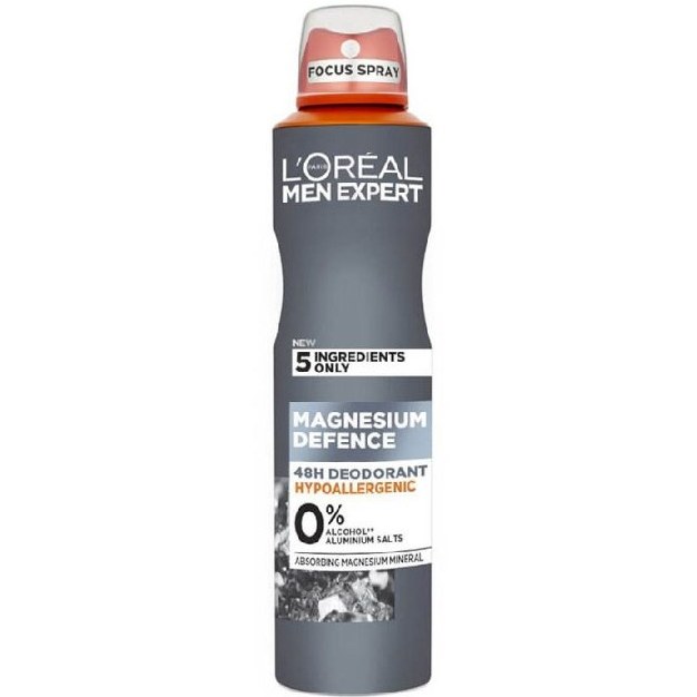 اسپری ضدتعریق لورآل مدل Magnesium Defence سری Men Expert مردانه 250 میلی لیتر