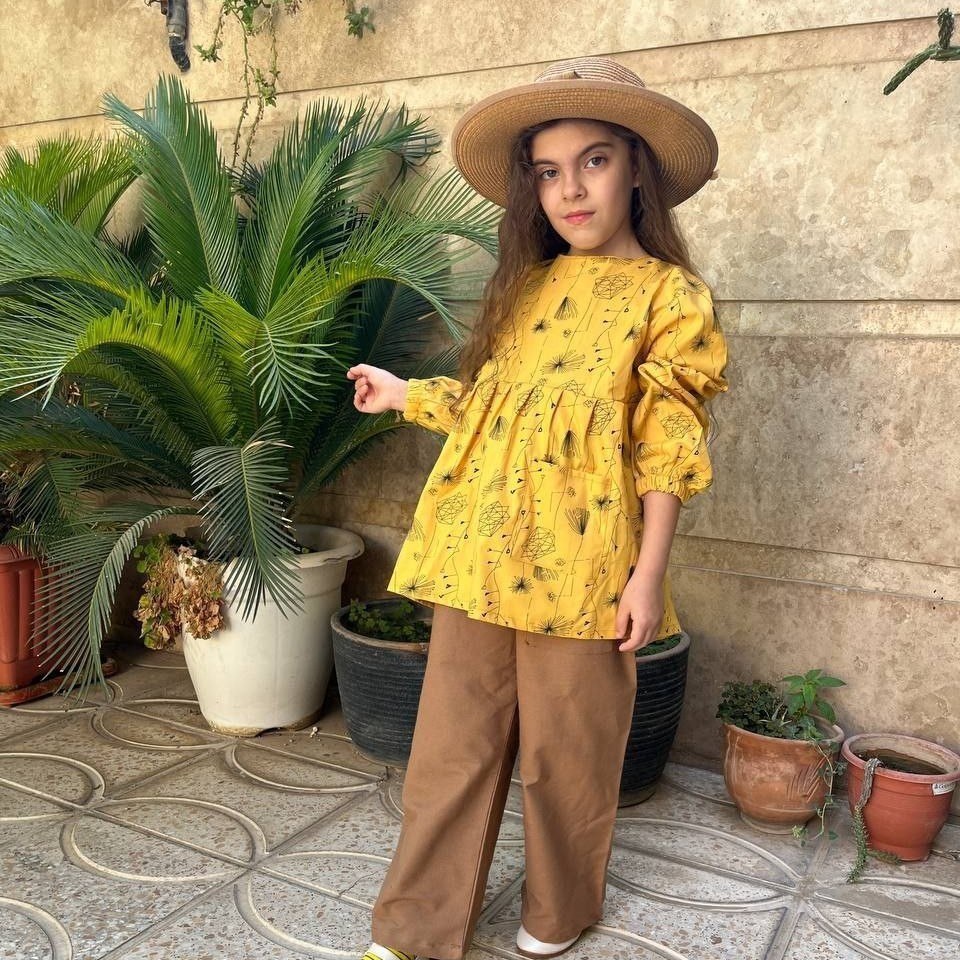 ست بلوز شلوار دخترانه لینن