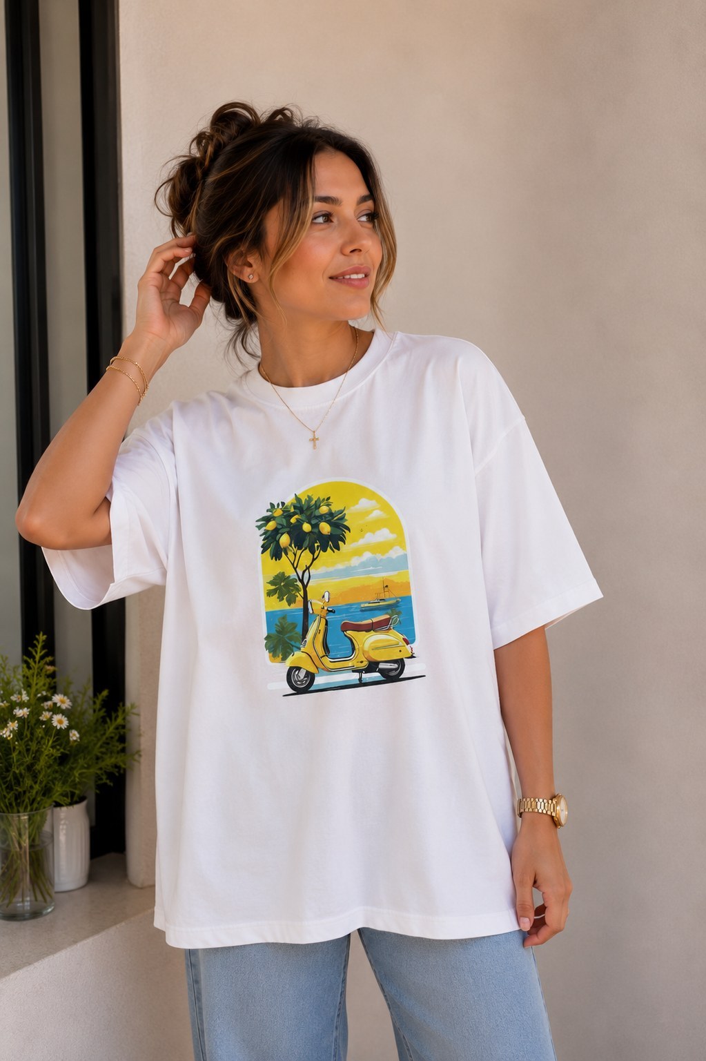تیشرت باکسی ترند زنانه پینترستی Women's Oversized Boxy Pinterest Style T-Shirt