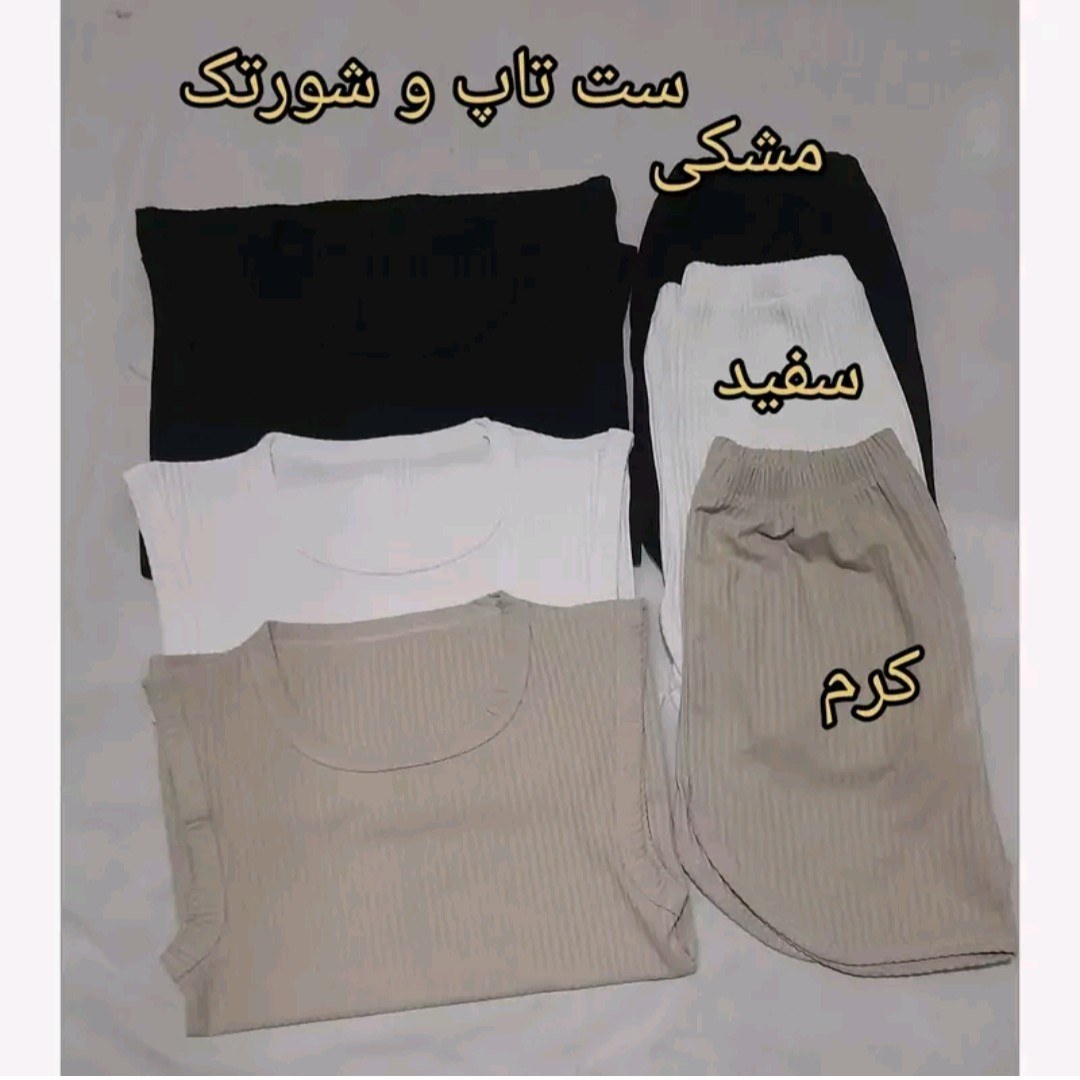 ست تاپ شورتک زنانه و دخترانه جنس فانریپ کبریتی اعلا مناسب سایز 36 تا 44 فری سایز کیفیت عالی
