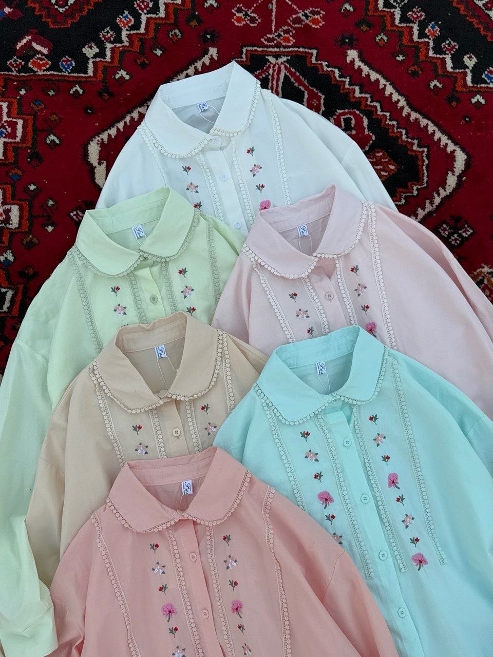 شومیز گلدوزی شده دخترانه و زنانه کد 7428
