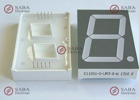 E11801-G-UR3-8-W --- Seven Segment 1digit